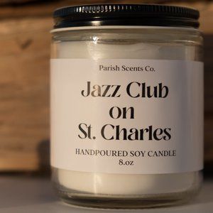 A New Orleans Candle by Parish Scents 8 OZ - Jazz Club on St. Charles